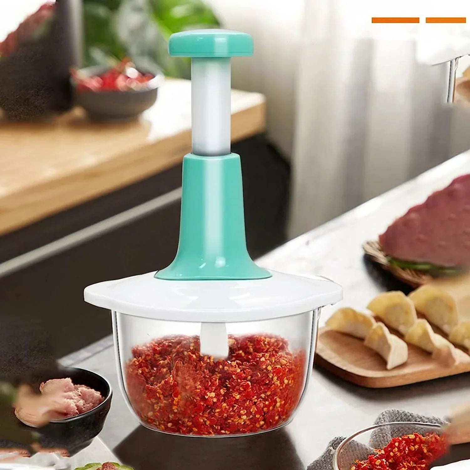 Manual Food Chopper Hand-Press