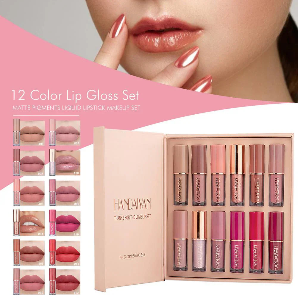 Crazy girl Professional Liquid Matte Lipstick | 12 pcs set Waterproof Long lasting  | Multicolor | 36 ml)